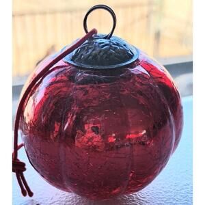 Candy Red Heavy Kuegel Style Crackle Ornament Ball
